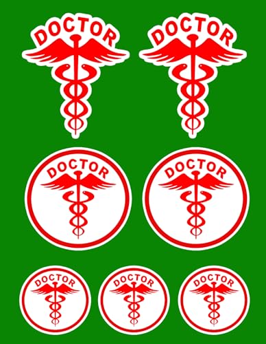 Deep Print Mart Doctor Sticker Logo (Pack Of 7) For Car & Bike  Vinyl, Waterproof, SelfAdhesive Sticker