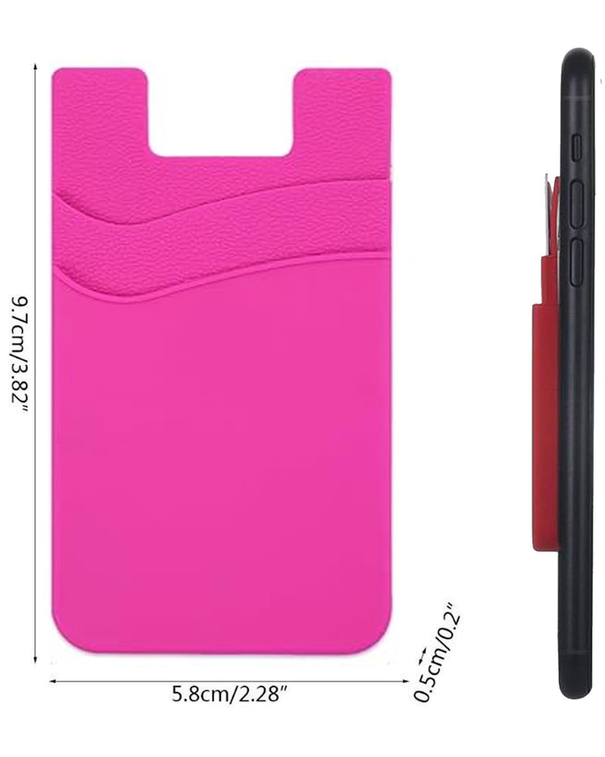 Biajiya Card Holder For Back Of Phone, Pouch Silicone Wallet Sleeve Pocket Stick On Id Credit Card For All Smartphones