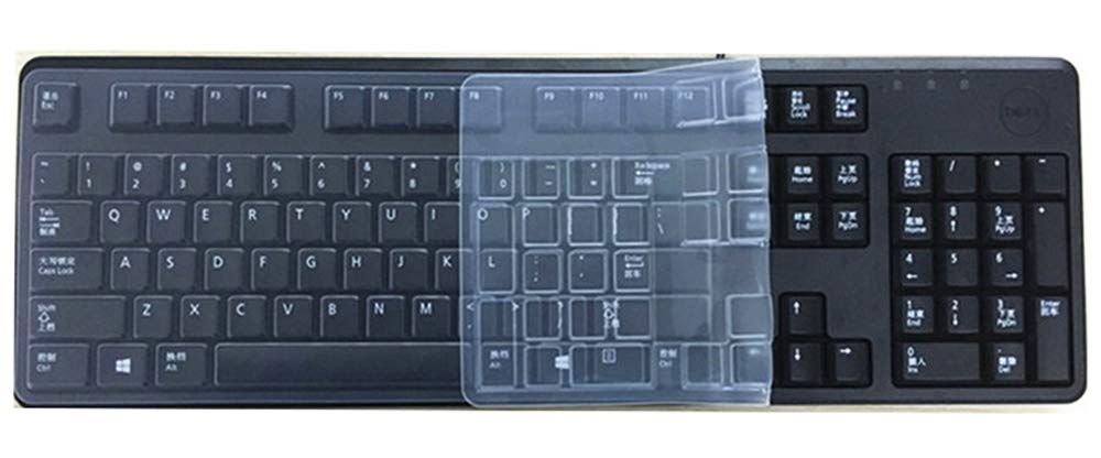 Clear Anti Dust Silicone Keyboard Protector Skin Cover Compatible With Dell Kb212 B & Dell Kb4021 Desktop Pc Keyboard, Dell 2Gr9