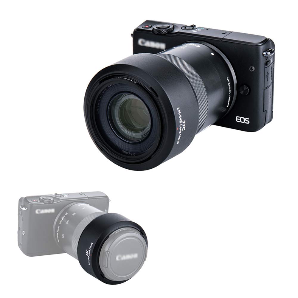 Jjc Bayonet Dedicated Lens Hood Shade For Canon Ef M 55 200Mm F/4.5 6.3 Is Stm Lens On Canon Eos M50 M100 Mirrorless Camera, Rep