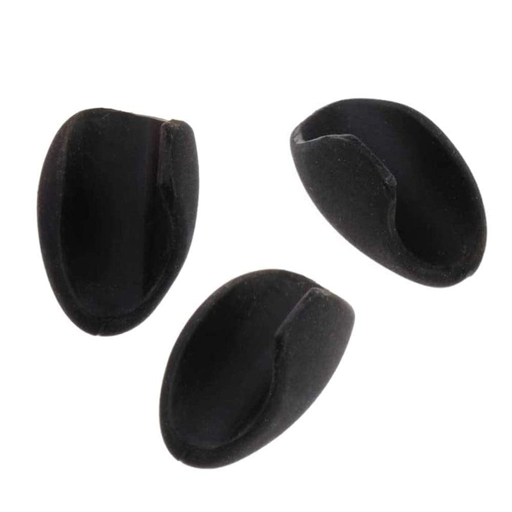 Jiayouy 3Pcs Flute Thumb Rest Cushion Soft Silicone Finger Cover For Flute Wind Instrument Black