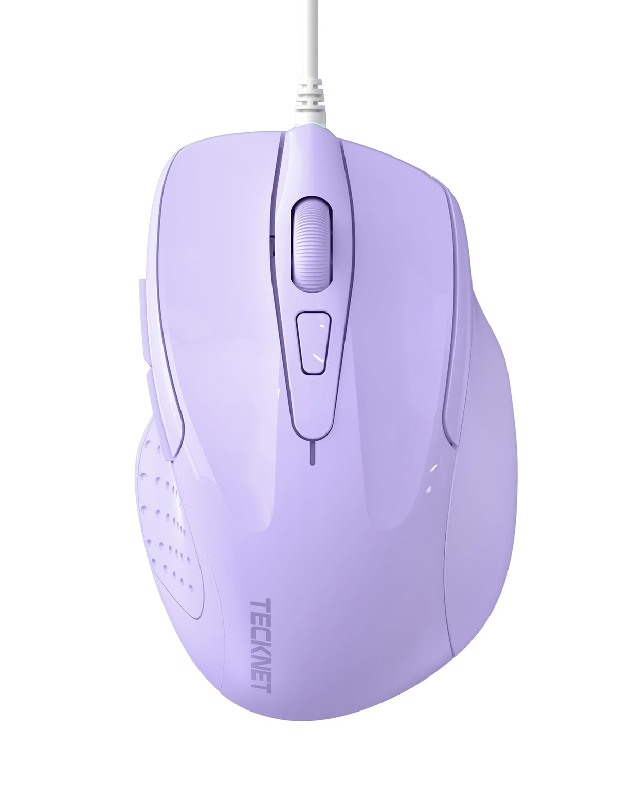Tecknet Usb Wired Mouse, 6-Button Corded Mouse With 4 Adjustable Dpi, Optical Computer Mouse With Ergonomic Design And 5Ft Cord For Laptop, Chromebook, Pc, Desktop, Mac, Notebook -Lt.Purple