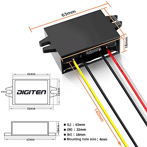 Digiten Dc 6V 5-11V To 12V 2A Step Up Converter Regulator Waterproof Boost Power Module