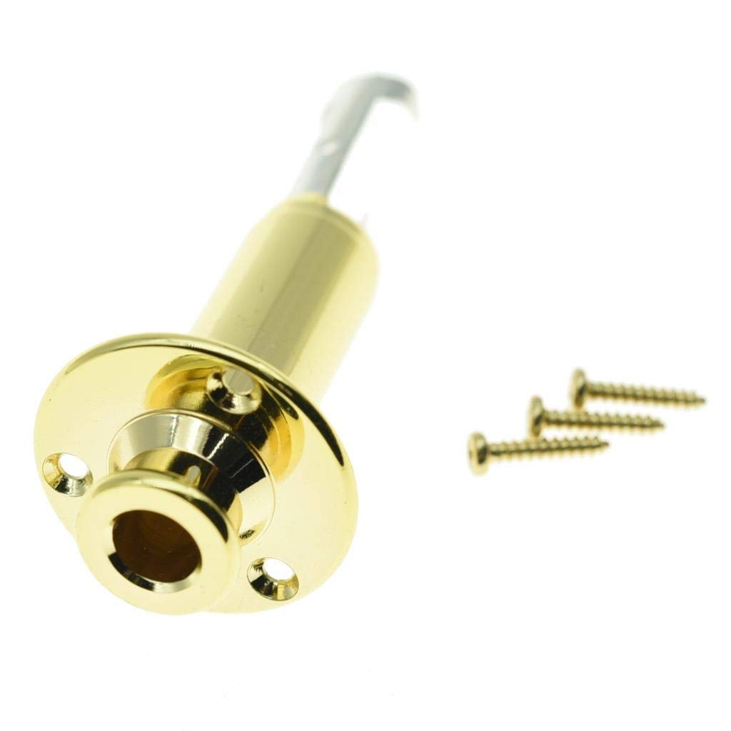 Kaish 6.35Mm Acoustic Electric Guitar Bass Mono Endpin Output Jack Strap Button Jack Socket Gold