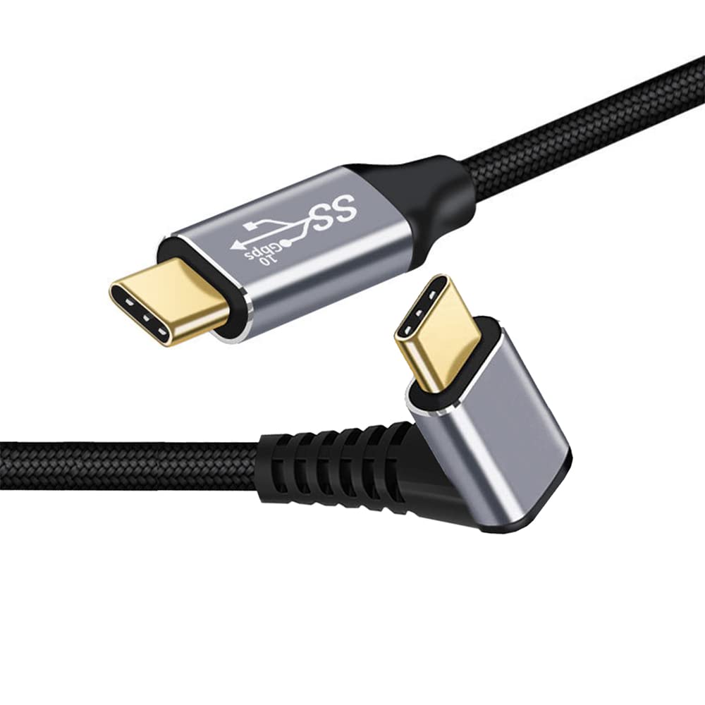 Cablecc Type-C Usb-C Male 90 Degree Up Down Angled To Male Usb3.1 10Gbps 100W Data Cable For Laptop Phone 200Cm