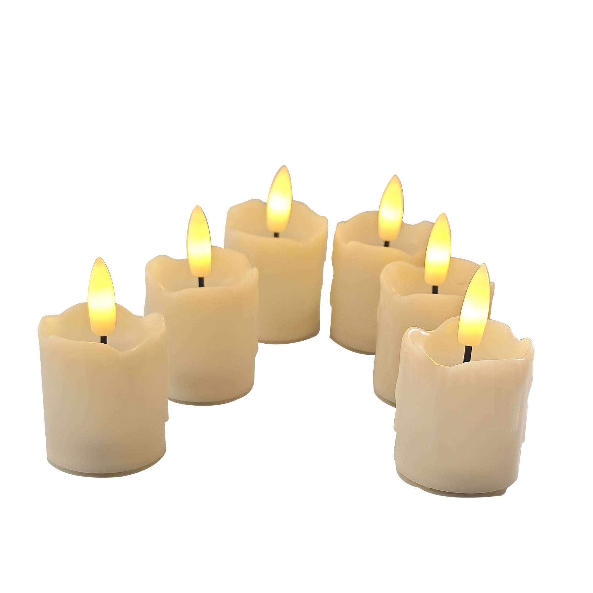 Candle Choice Battery Operated Flameless Votives With Auto Daily Cycle Timer Realistic Black Wick Electric Led Candles For Weddi