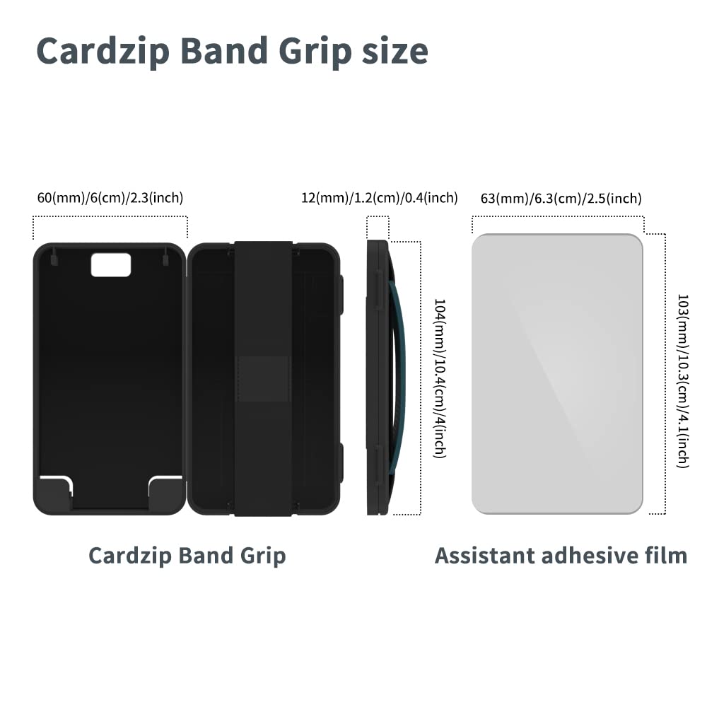 Sinjimoru Cell Phone Card Holder Wallet Case For Back Of Phone, Secure Silicone Phone Stand. Card Zip 2 Teal