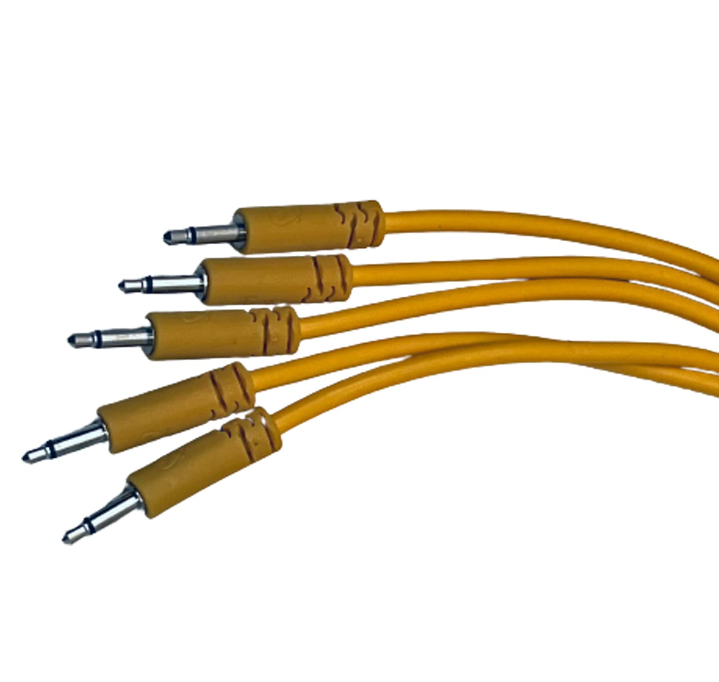 Starving Students Music Supplies - Luigis Modular Spaghetti Eurorack Patch Cables - Package of 5 Gold/Orange Cables (90cm)