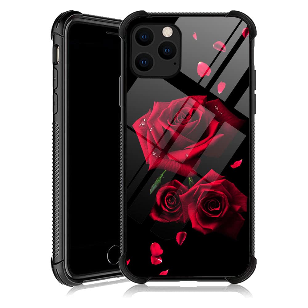 Tnxee Case Compatible With Iphone 12 Pro Max Case, Romantic Flower Rose Petal Case For Iphone 12 Pro Max Cases For Girls Women C