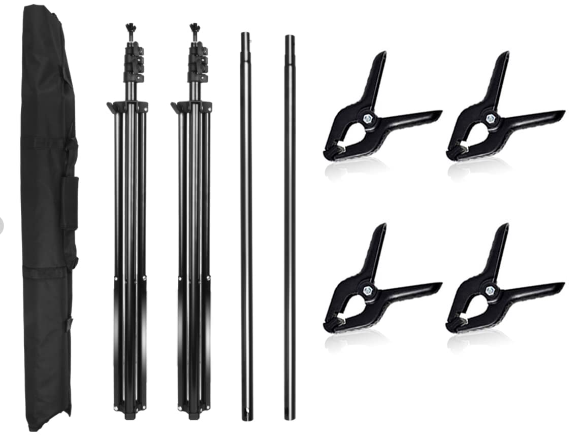 Hyj Inc Photo Video Studio Photography Backdrop Stand, 8 X 8 Ft Adjustable Photo Background Holder, Back Drop Banner Stand Support System Kit With Carry Bag