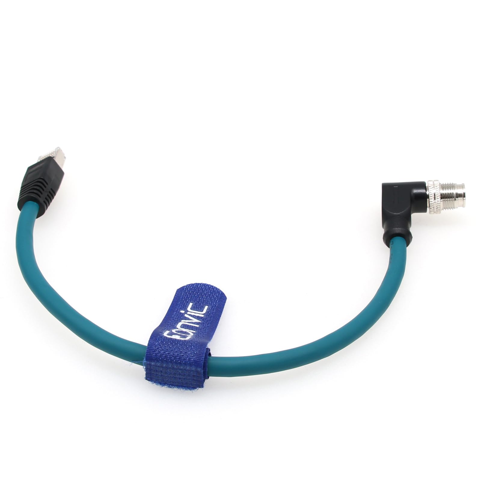 Eonvic Cat 7E Right Angle M12 X Code 8 Pin Male To Rj45 Ethernet High Flex Cable For Cognex Industrial Camera