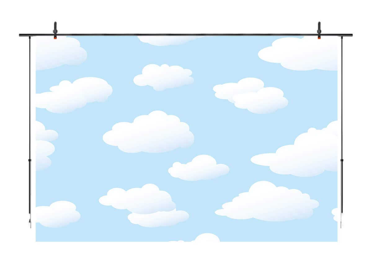 Blue Sky White Cloud Backdrop Birthday Party Backdrops Kids Photography Background Shooting Studio Props 7X5Ft