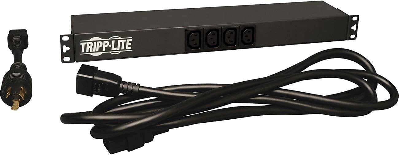 Tripp Lite Basic Pdu, 14 Outlets (12 C13, 2 C19), 100 240V, C20 With L6 20P Adapter, 1.6 3.8Kw, 12 Ft. Cord, 1U Rack Mount Singl
