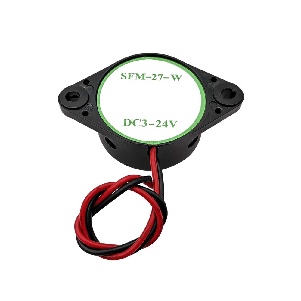 Weichuang 3Pcs Dc 3 24V 90Db Active Piezo Electronic Buzzer Beep Tone Alarm Ringer Continous Sound (Black) Sfm 27 W