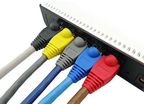 Accessbuy 100 Pack Rj45 Cat6 Cat6E Cat5 Cat5E Ethernet Network Cable Strain Relief Boots Cable Connector Plug Cover Mixed Color