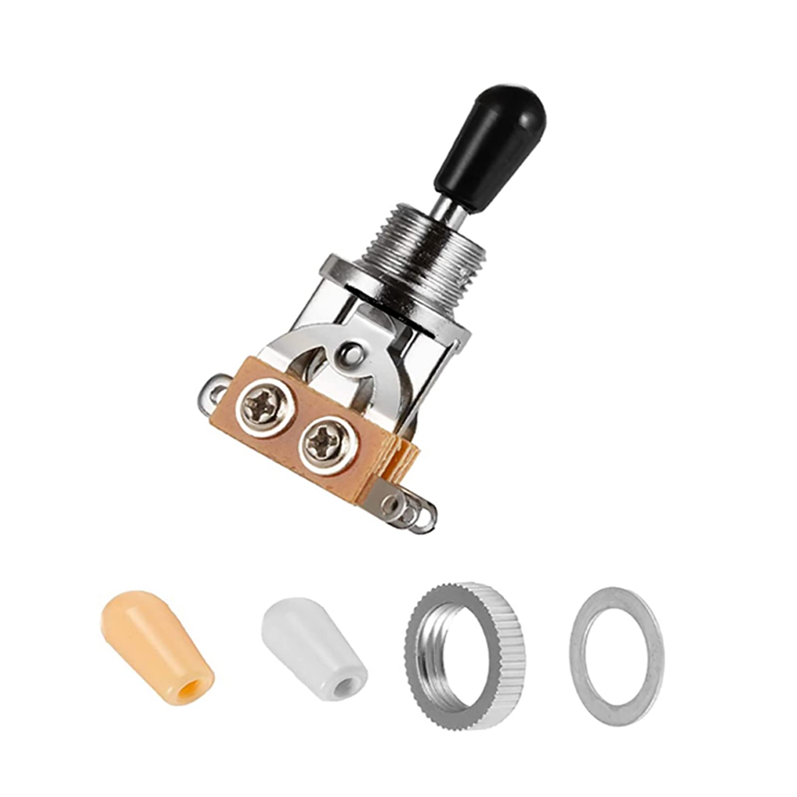 Tintjungle 3 Way Short Straight Guitar Toggle Switch Pickup Selector With Tip Knob Caps Compatible With Gibson Toggle Les Paul E