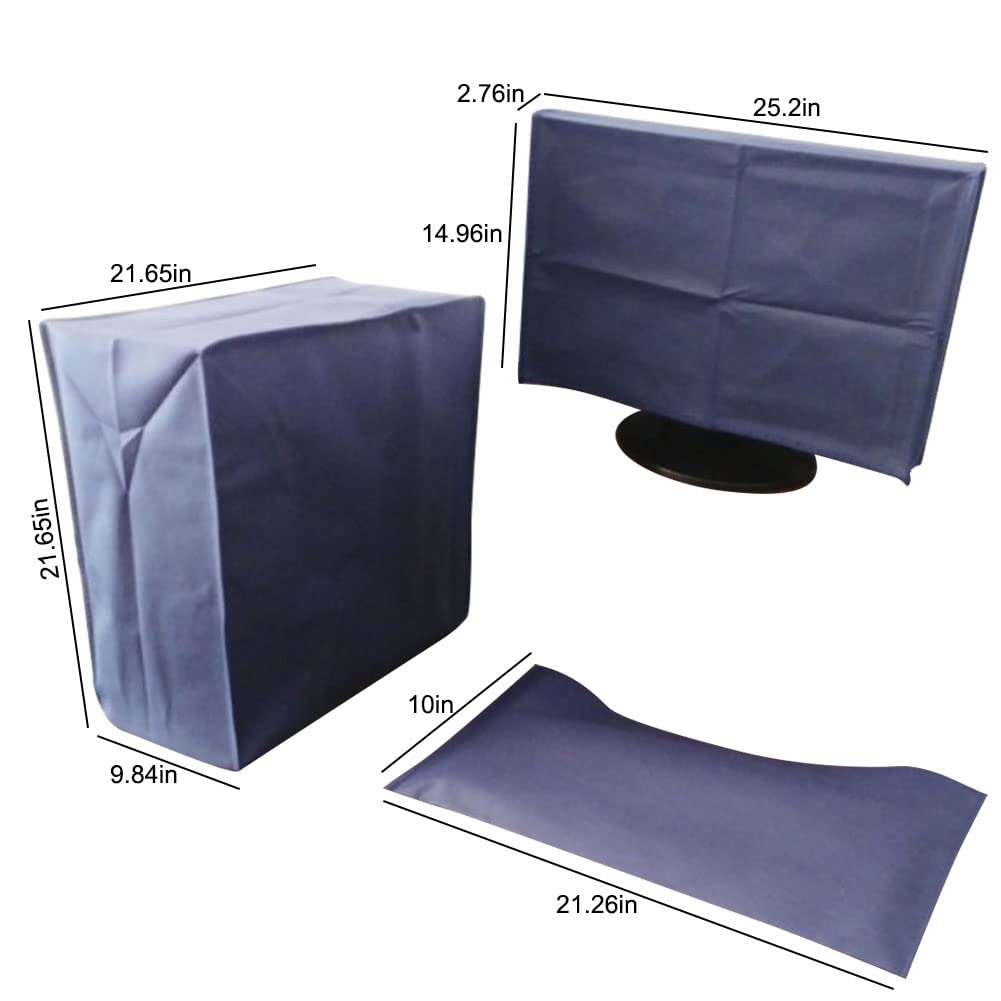 3Pcs Computer Dust Cover Set Monitor + Keyboard+ Computer Host Pc Dust Proof Computer Covers Case Computer Dust Cover For Deskto