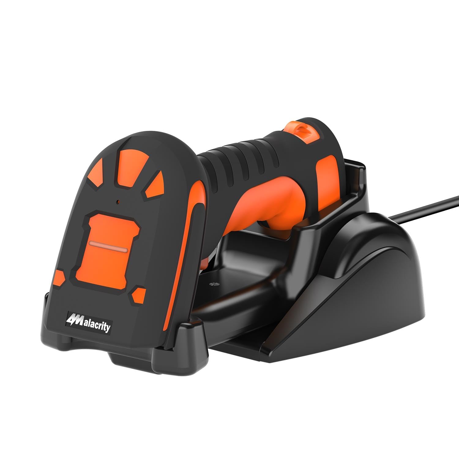 Alacrity Upgraded 2D Industrial Barcode Scanner with Wireless Charging Stand, Bluetooth & 1968 Feet Transmission Distance 433Mhz