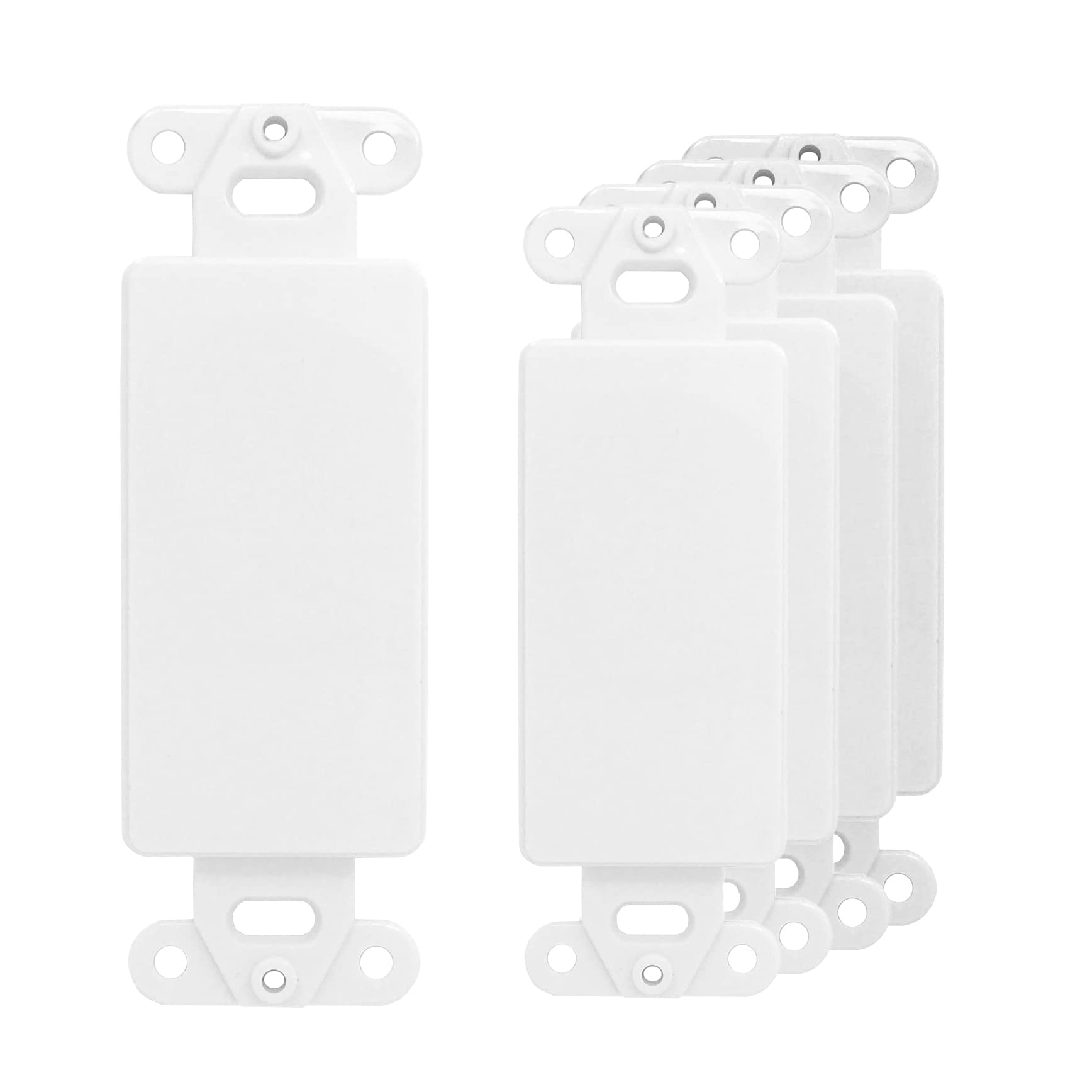 Quickport Decora Keystone Insert, 0 Blank Port, 5 Pack White 5Pk Dec Blank