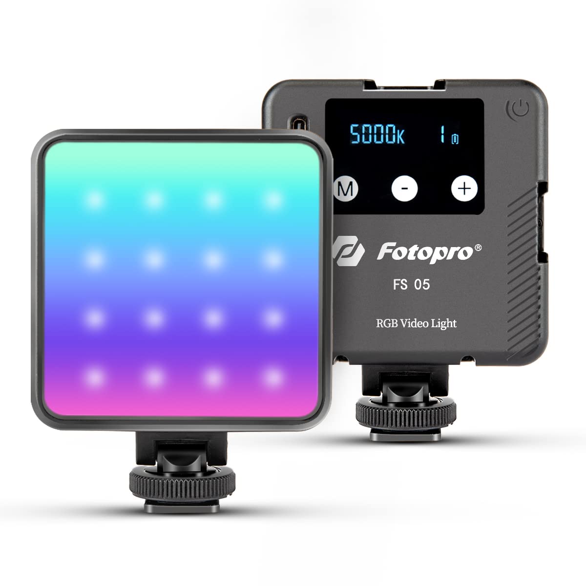 Fotopro Rgb Video Lights Cold Shoe 2500 9000K Dimmable 2000Mah Rechargeable Full Color Portable Fill Light For Youtube Photograp