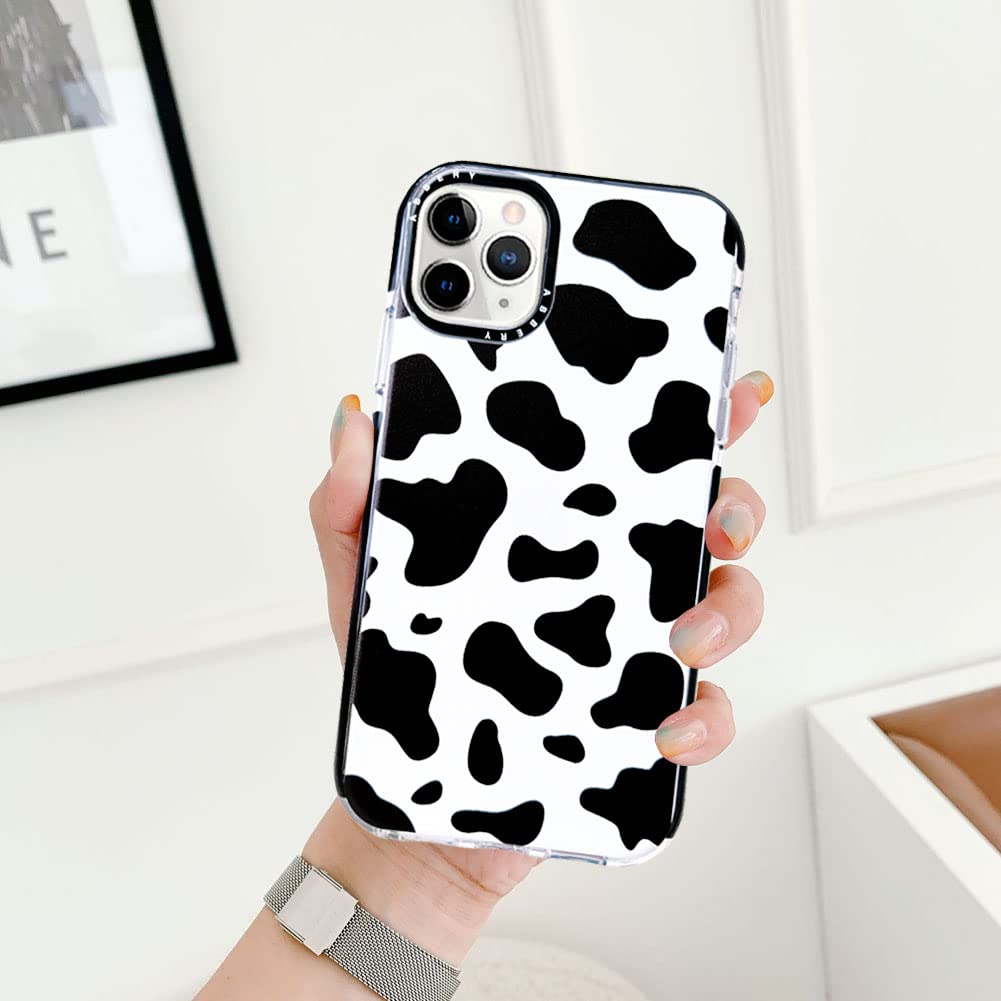 Abbery Designed For Iphone 11 Pro Case Cow, Cute Clear With Cow Print Pattern Design Soft Silicone Tpu Sturdy Shockproof Protect