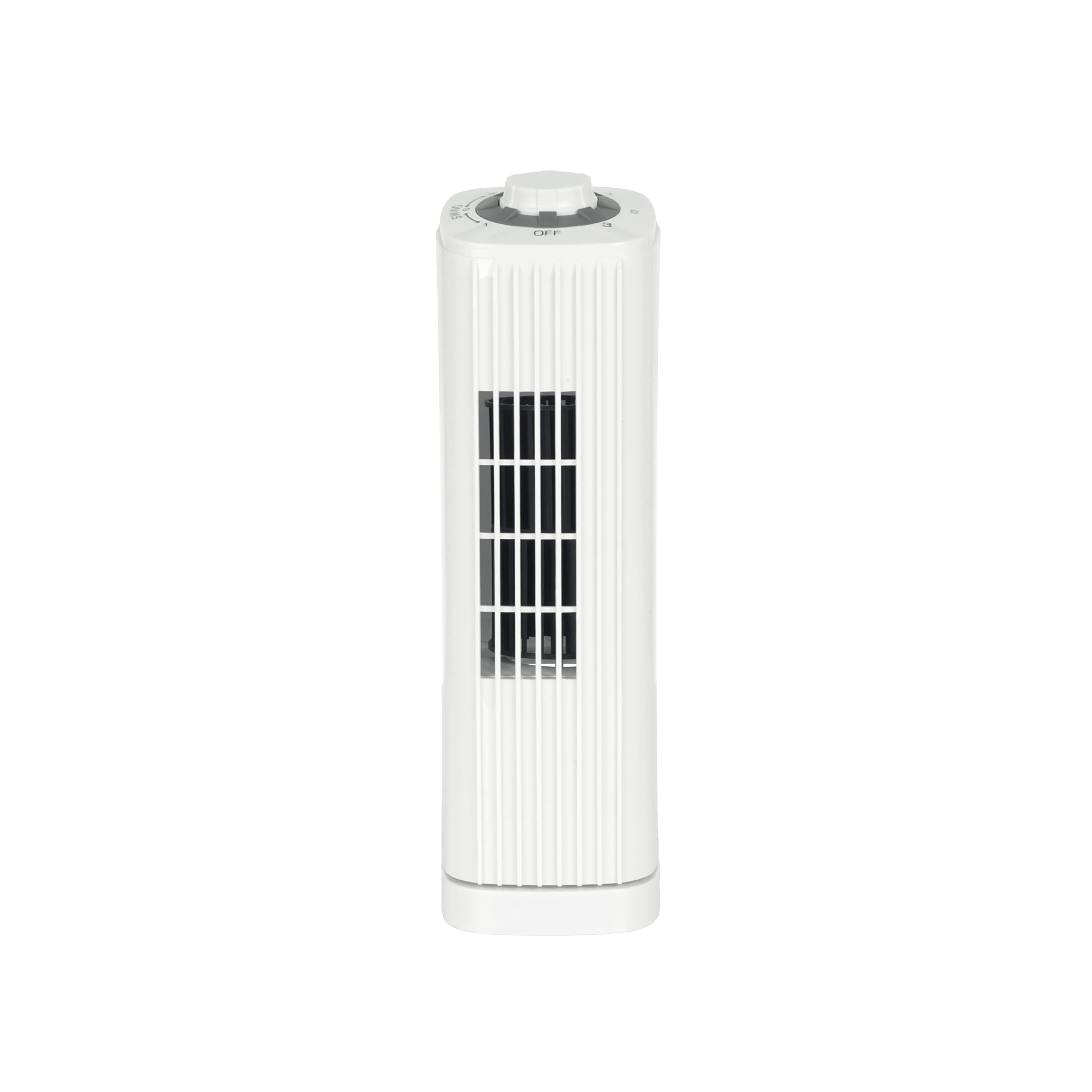 Optimus F7348WHF F7348 3Speed 50Watt 14In. Portable UltraSlim Desktop Oscillating Tower Fan (White)