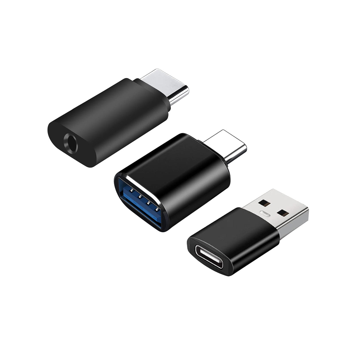 Ebeetech 3 Pack 35Mm Female Audio To Usb C Male Adapter, Usb C Female To Usb Male Adapter, Usb Female To Usb C Male Adapter Comp