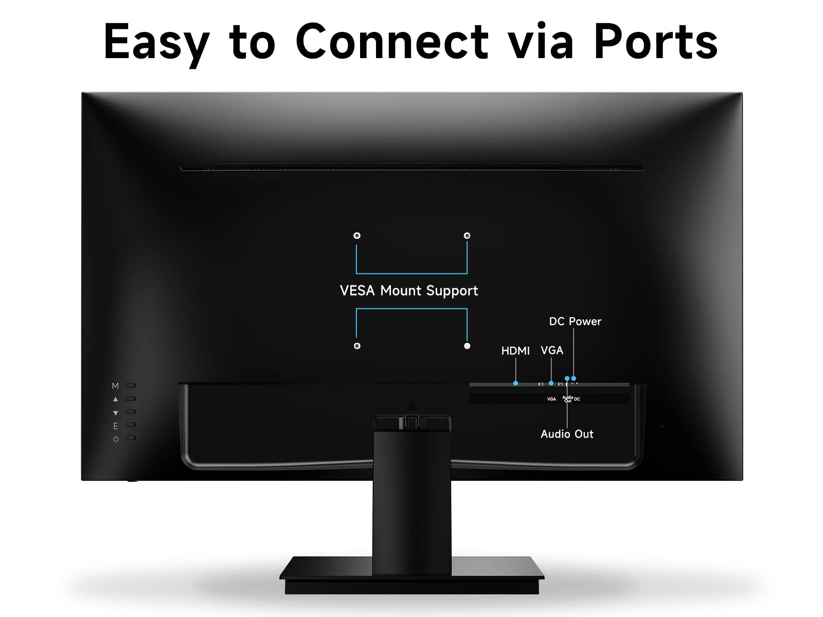 Norcent 27 Inch Desktop Frameless Monitor, 75Hz Full Hd 1080P Va Led Display, Hdmi Vga Port, Wide Viewing Angle Blue Light Prote