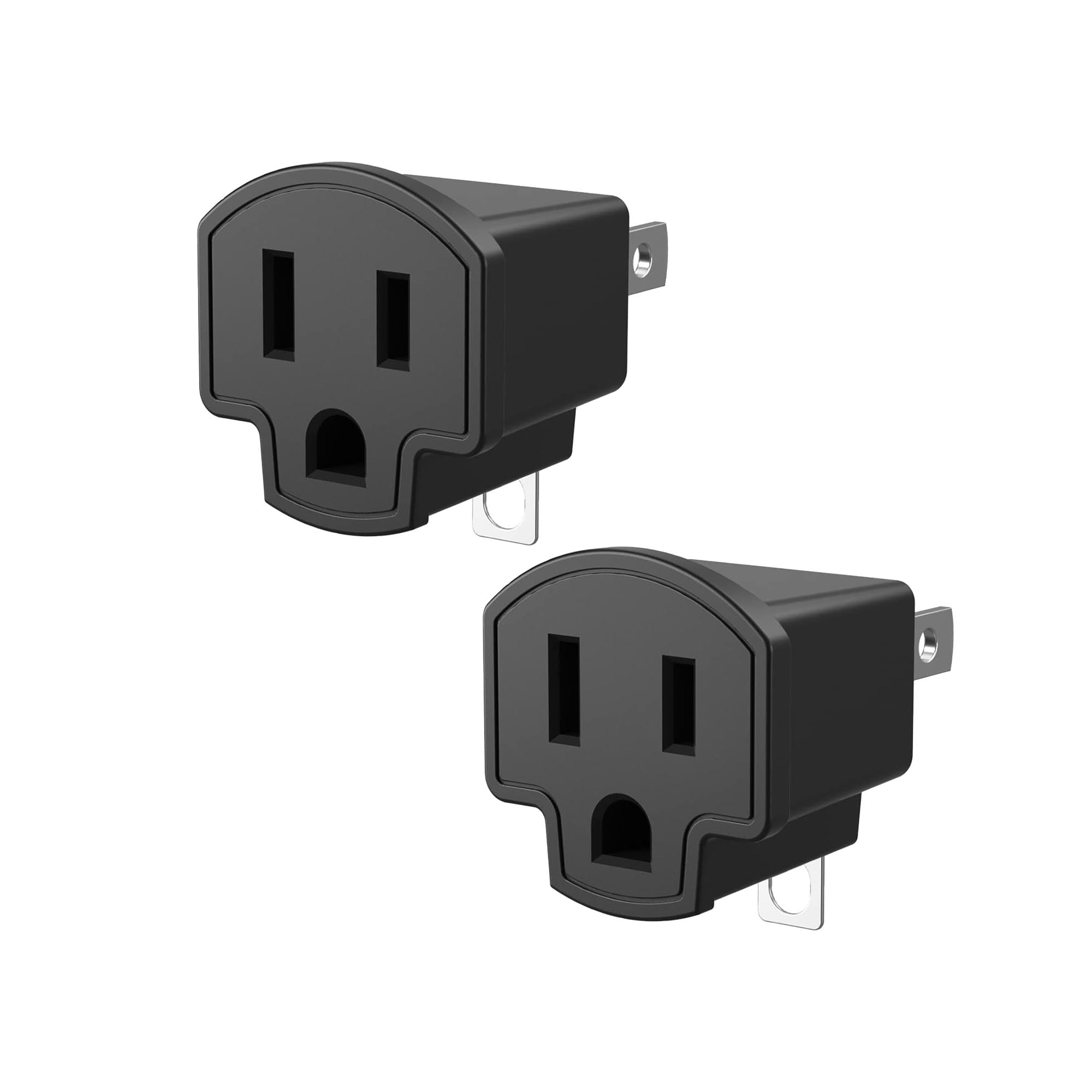 Hozzx 3 Prong To 2 Prong Adapter, 2 Pack Etl Listed Polarized Grounding Converter, Fireproof Material Wall Outlet Converter, Por