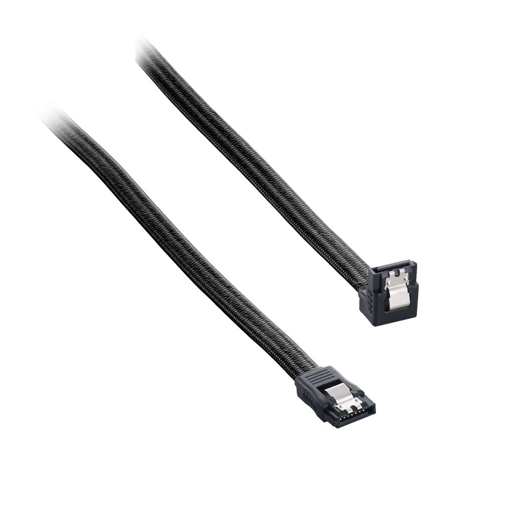 Cablemod Modflex Sleeved Right Angle Sata 3 Cable (Black, 30Cm)