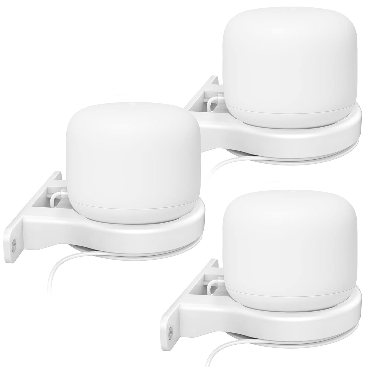 Delidigi 3 Pack Abs Wall Mount Compatible With Nest Wifi Router- Ac2200 Bracket Holder Shelf For Nest Wifi Point [Built-In Cable