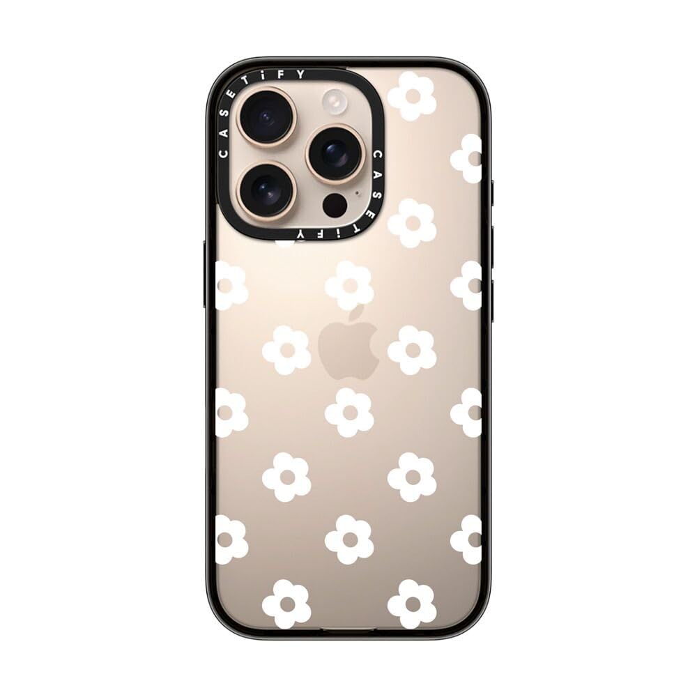 Casetify Compact Case For Iphone 16 Pro [Lightweight / 4 Ft. 2X Military Grade Drop Protection/Slim]   Ditsy Daisies   White   C