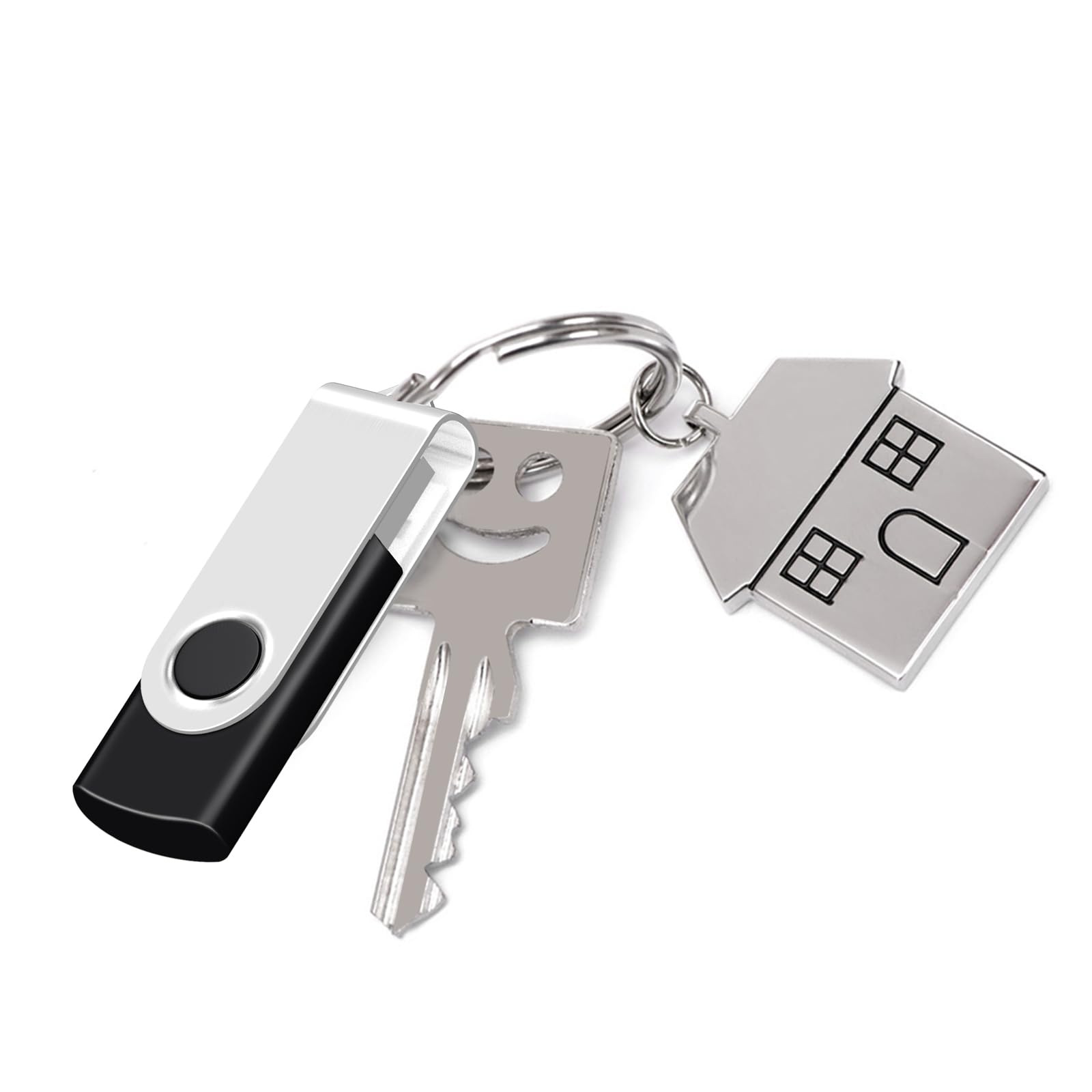 1Gb Usb Flash Drive 1Pcs Eastbull Usb 2.0 Thumb Drive Swivel Usb Stick Bulk Gig Stick Memory Stick Metal Thumb Drives (Black)