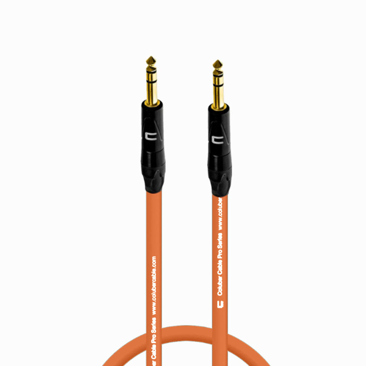 Coluber Cable 1/4 Trs Male To 1/4'' Trs Male - 1 Feet - Orange - 1/4 (6.35Mm) Stereo Balanced Male To Male Connector For Powered