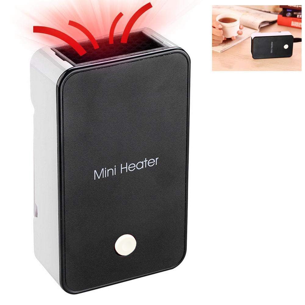 Youcidi Safety Energy Saving Heater Mini Portable Room Office Desktop Electric Fan Heater Air Warmer Black