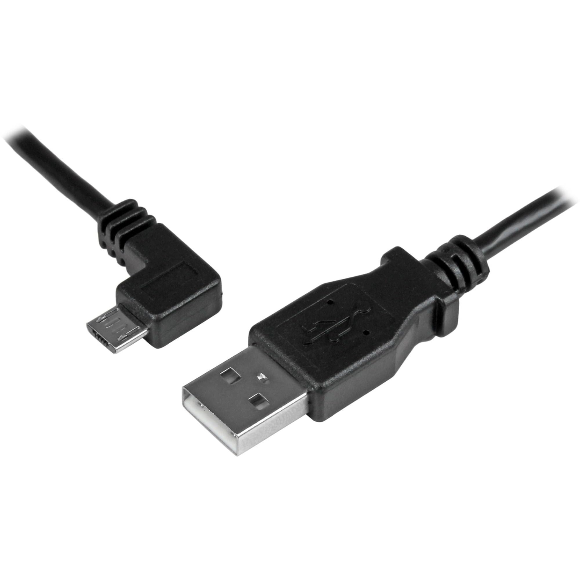 Startech.Com 2M 6 Ft Micro Usb Charge And Sync Cable   Left Angle Micro Usb   M/M   Usb To Micro Usb Charging Cable   24 Awg (Us