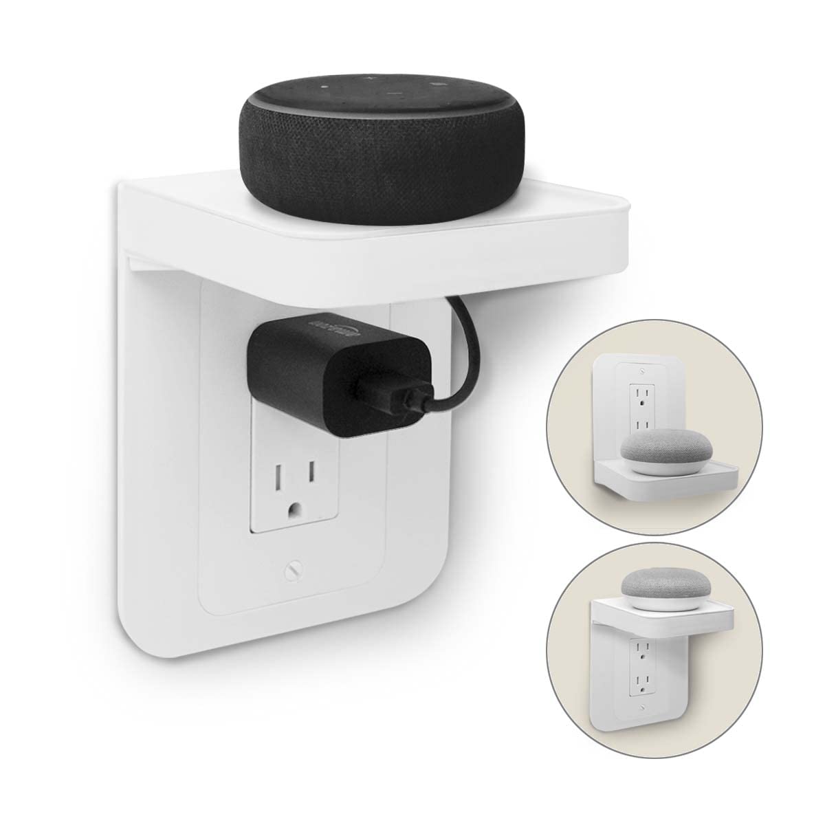 Allicaver Outlet Shelf, Compatible With Gfci Outlet Wall Holder For Kitchen Organization, A Space Saving Solution For Google, Ho