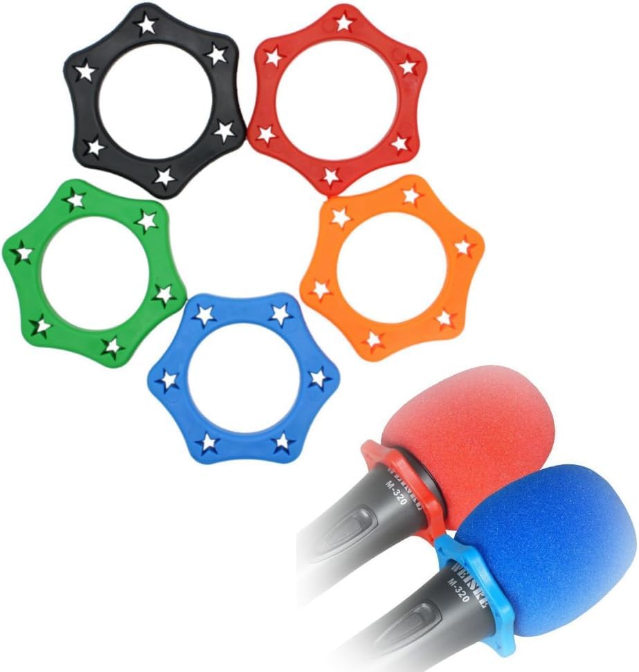 Kh Microphone Handheld Microphone Antirolling Protection Rings Assorted Color Rubber Wireless Slip Holder Stand Roller Mic Mult