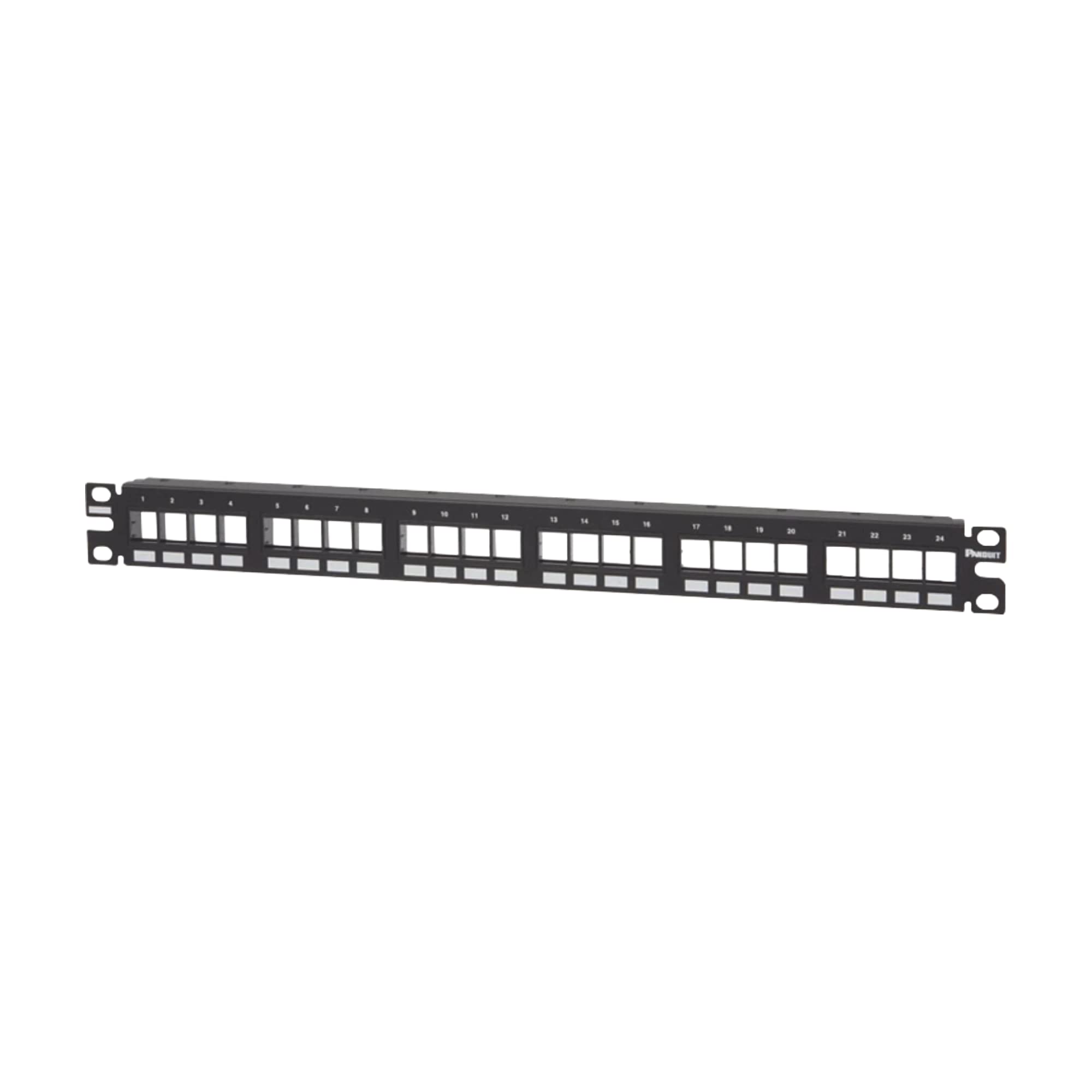 Panduit Nkpp24Fmy Category 6 24 Port Flat Modular Patch Panel, Black