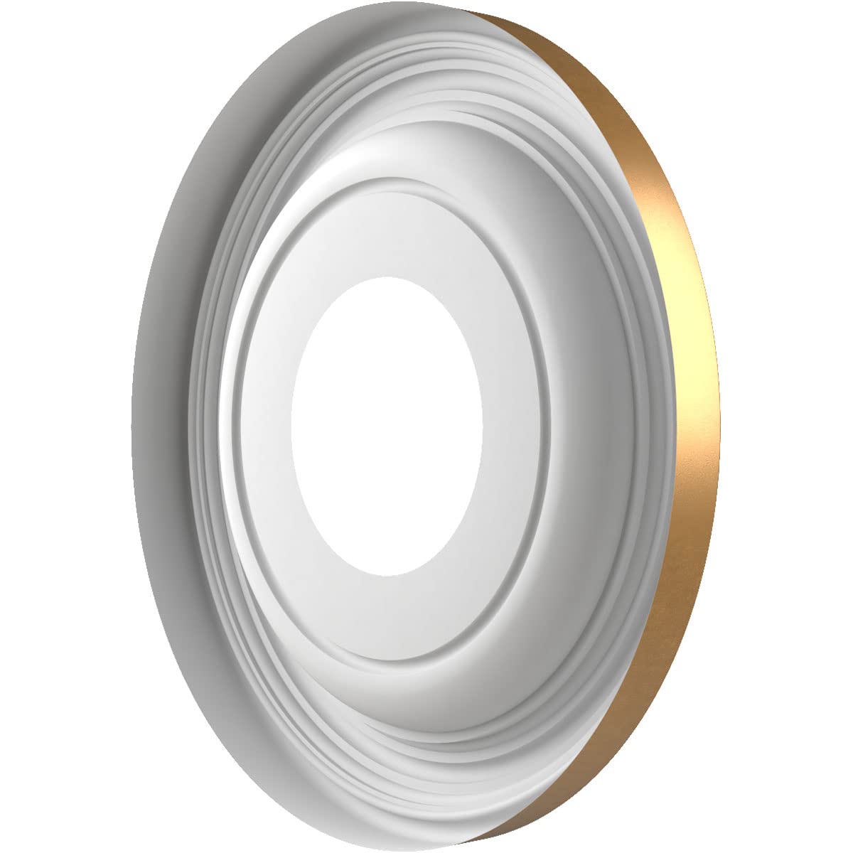 Ekena Millwork 10Od X 3 1/2Id X 1 1/8P Traditional Thermoformed Pvc Ceiling Medallion (Fits Canopies Up To 5 1/2), Bright Coat G