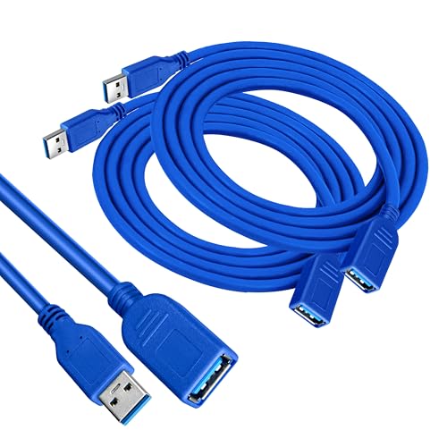 Storite 2 Pack 3M Usb 3.0 Male To Female Extension Cable High Speed 5Gbps Extension Cable Data Transfer For Keyboard, Mouse, Fla