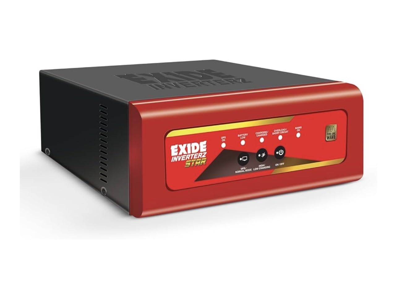 Exide Inverterz Star(Star12V1125) 12V Microcontroller Based Pure Sine Wave Inverter For Home, Office And Shop