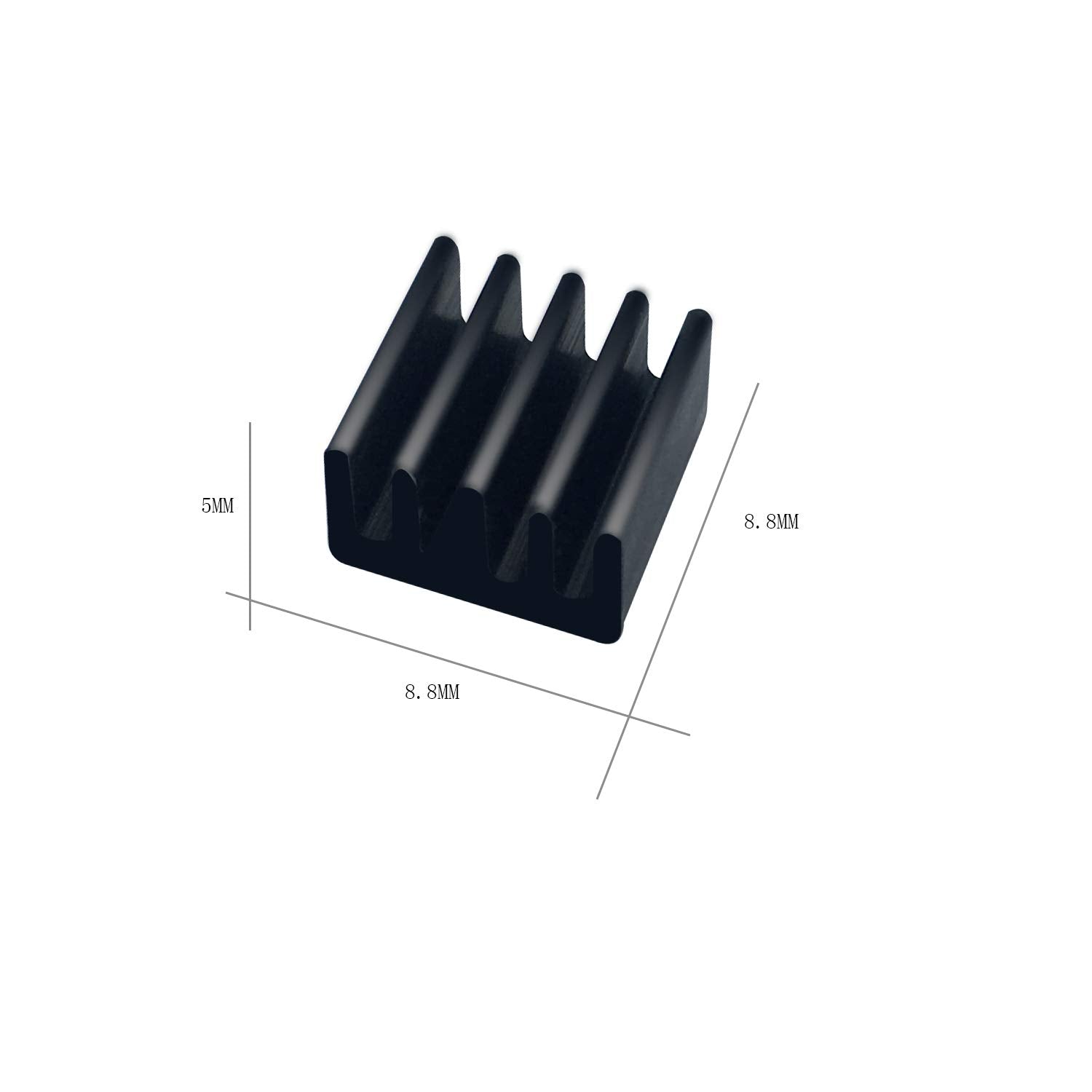 60Pcs Mini Heatsink Kit, Cooler Heat Sink For Cooling Vrm Stepper Driver Mosfet Vram Regulators (8.8Mmx8.8Mmx5Mm) Black