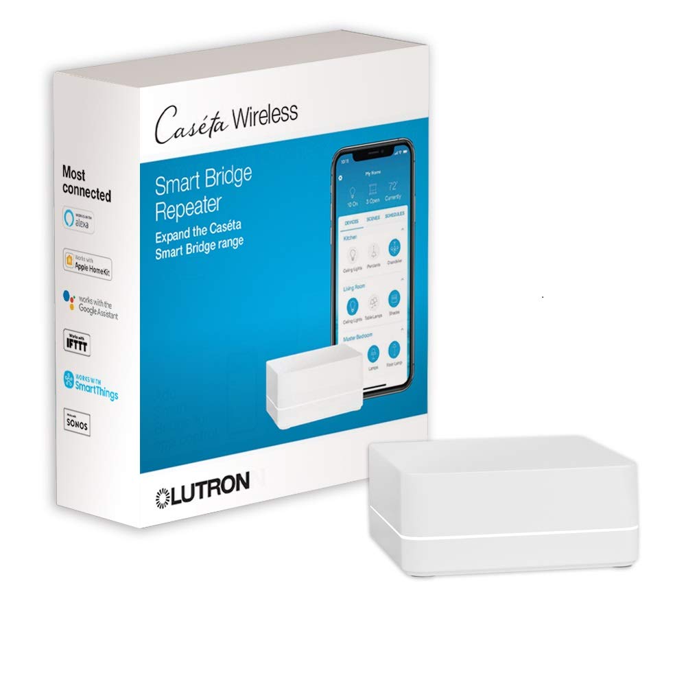 Lutron Caseta Smart Lighting Smart Hub Repeater, Expands The Range Of Caseta Up To 60 Feet, Works W/ Alexa, Apple Homekit, Googl