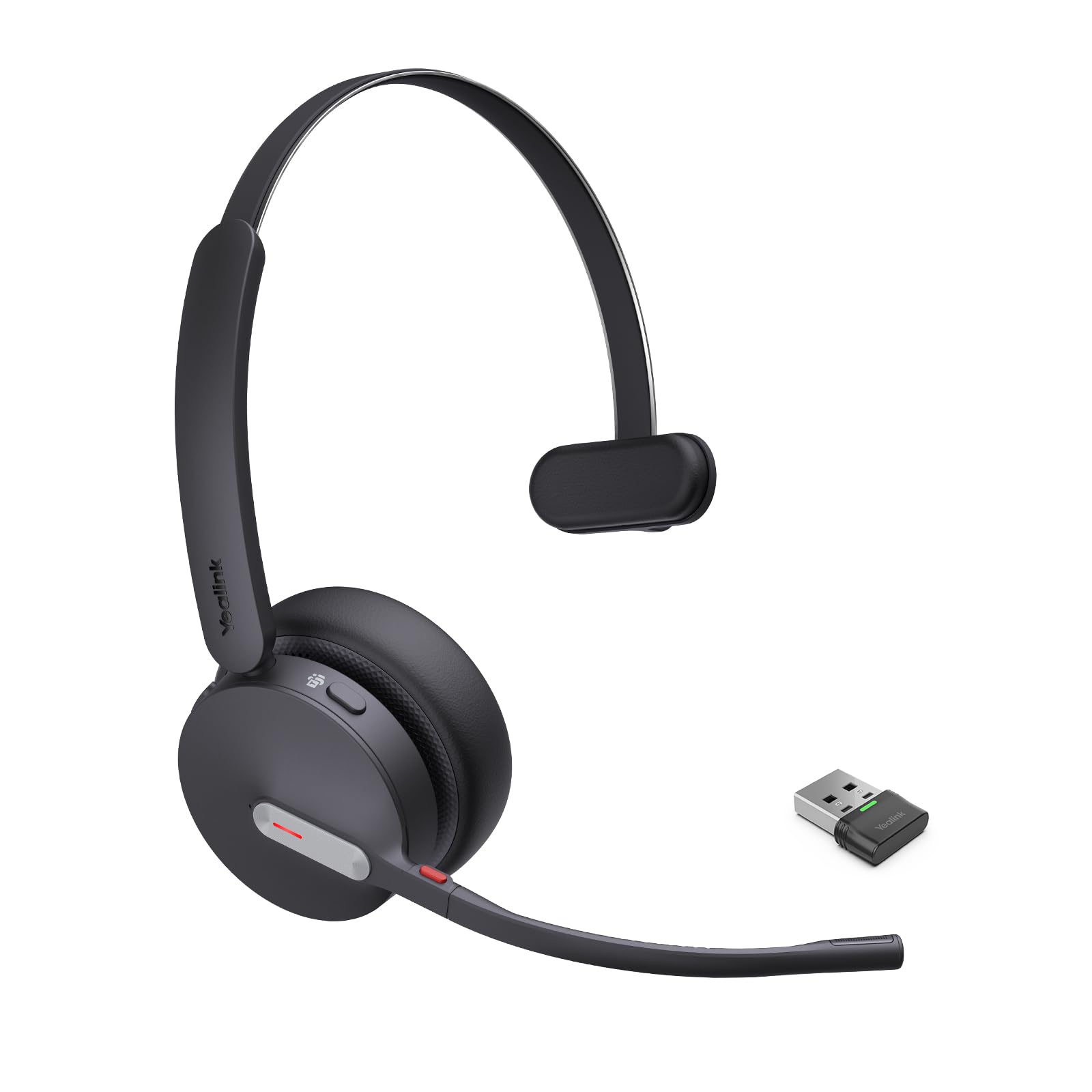 Yealink BH70 Mono Wireless Bluetooth Headset with Microphone for Work, up to 35h Talking Battery Life, 3-Mic Noise Cancellation,