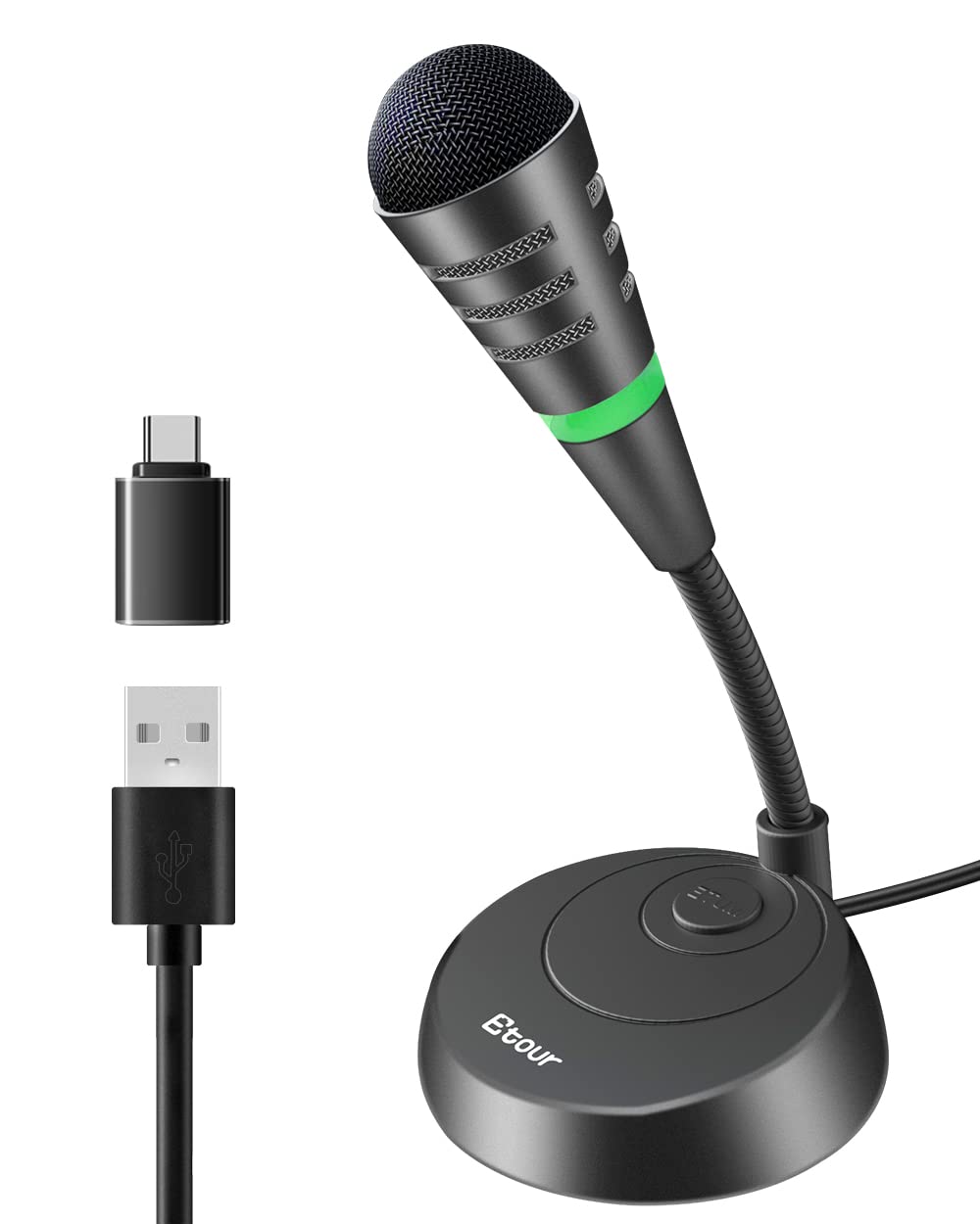 Computer Mics Plug In Etour Little Usb Computer Microphone, Plug &Play Desktop Cardioid Cond ...