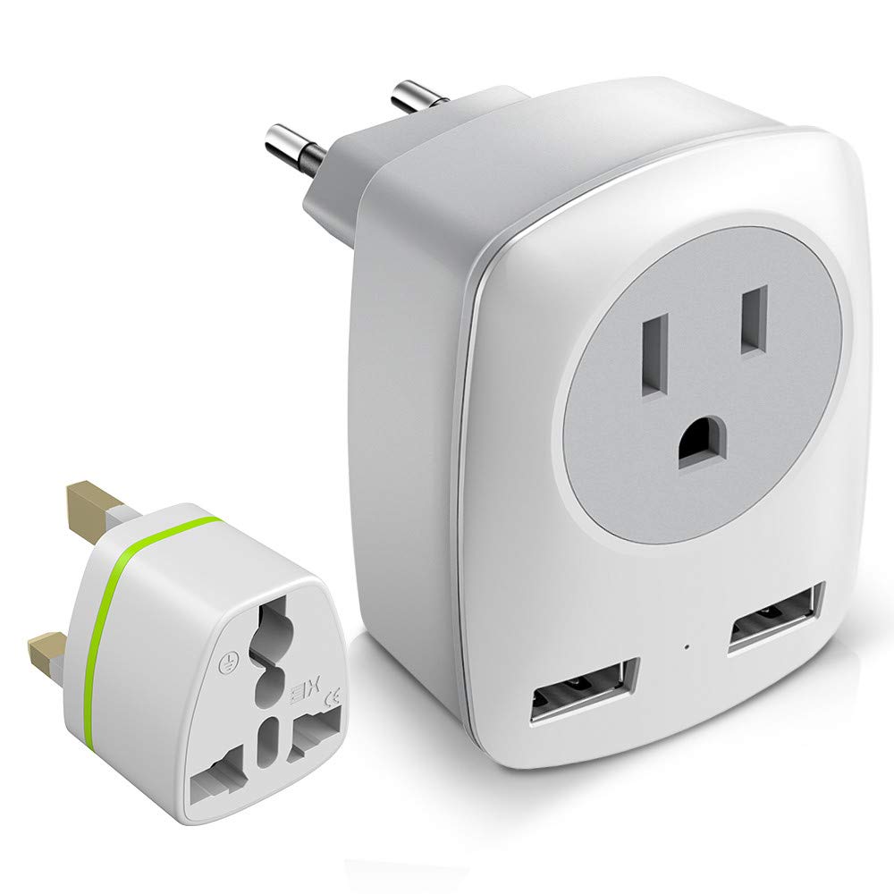European Travel Plug Adapter For Europe & Uk, American To Ireland Italy France Spain Greece Germany Israel Travel Essentials, In
