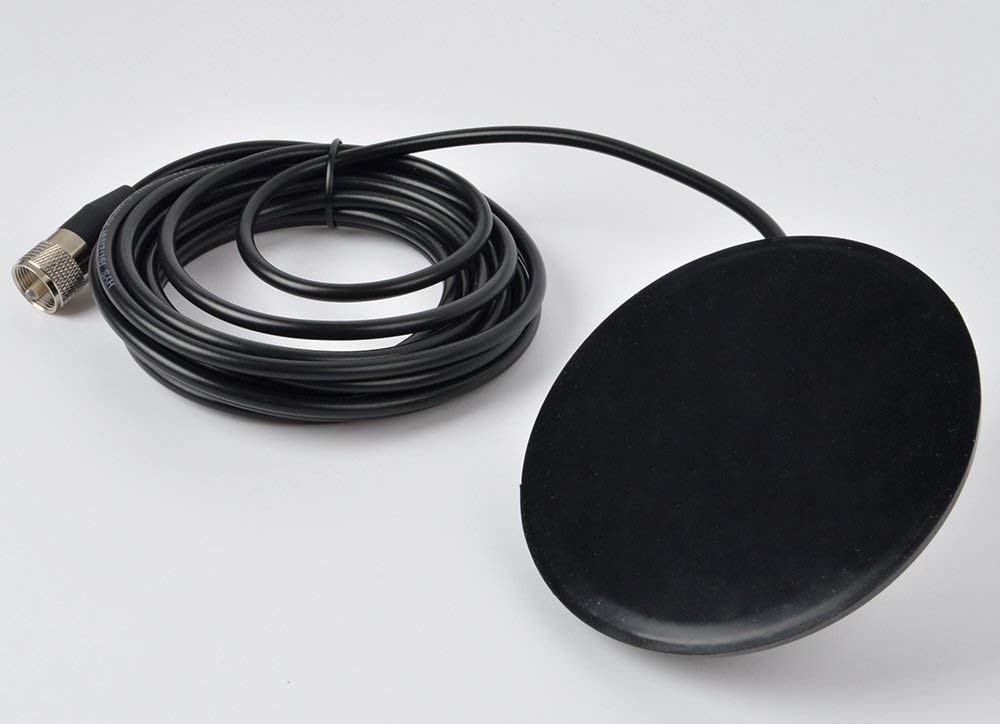 Hys Magnetic Nmo Antenna Mount, 4.3Inchs Magnet Mount Base W/5M(16.4Ft) Rg58 Coaxial Cable Pl 259 Plug For Nmo Cb/Vhf/Uhf/Hf Ham