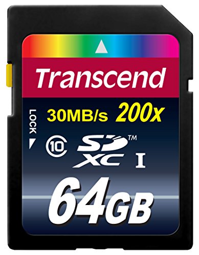 Transcend 64Gb Sdxc Class 10 Flash Memory Card Up To 30Mb/S (Ts64Gsdxc10)