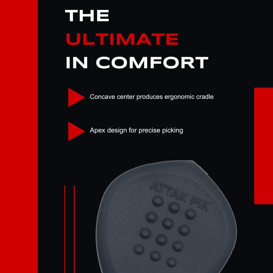 Acoustik Attak Stealth Xl Structured Guitar Pick   Large Beveled Guitar Picks, Unique Tone (10 Pack, Black)